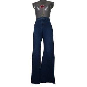 Free People curvy laced-back bell bottom jeans, s, 29